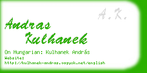 andras kulhanek business card